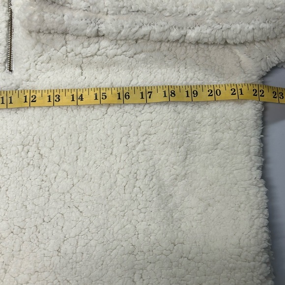 Womens Sherpa Sweatshirt Sz M Pullover 1/4 Zip Pockets Love You Grandma Logo - Picture 9 of 12